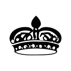 Royal crown silhouette vactor floral pattern