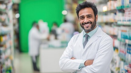 Fototapeta premium Pharmacist portrait in pharmacy