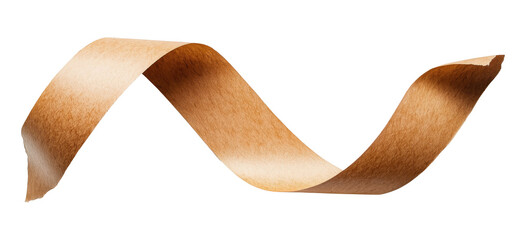 Curved brown ribbon isolated on transparent background