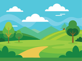 summer landscape with trees