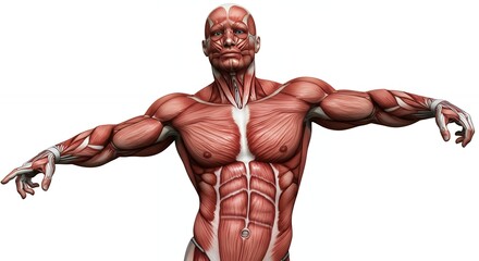Detailed human body musculature illustration