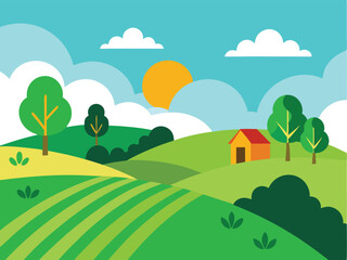 summer landscape with trees