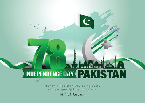 happy independence day Pakistan.14th August background. abstract vector illustration design