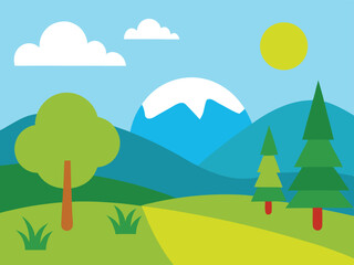 Obraz premium summer landscape with trees