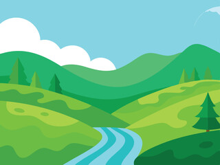 Obraz premium landscape with mountains and trees