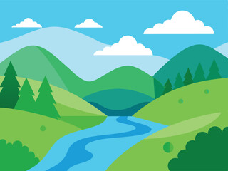 Obraz premium landscape with mountains and blue sky