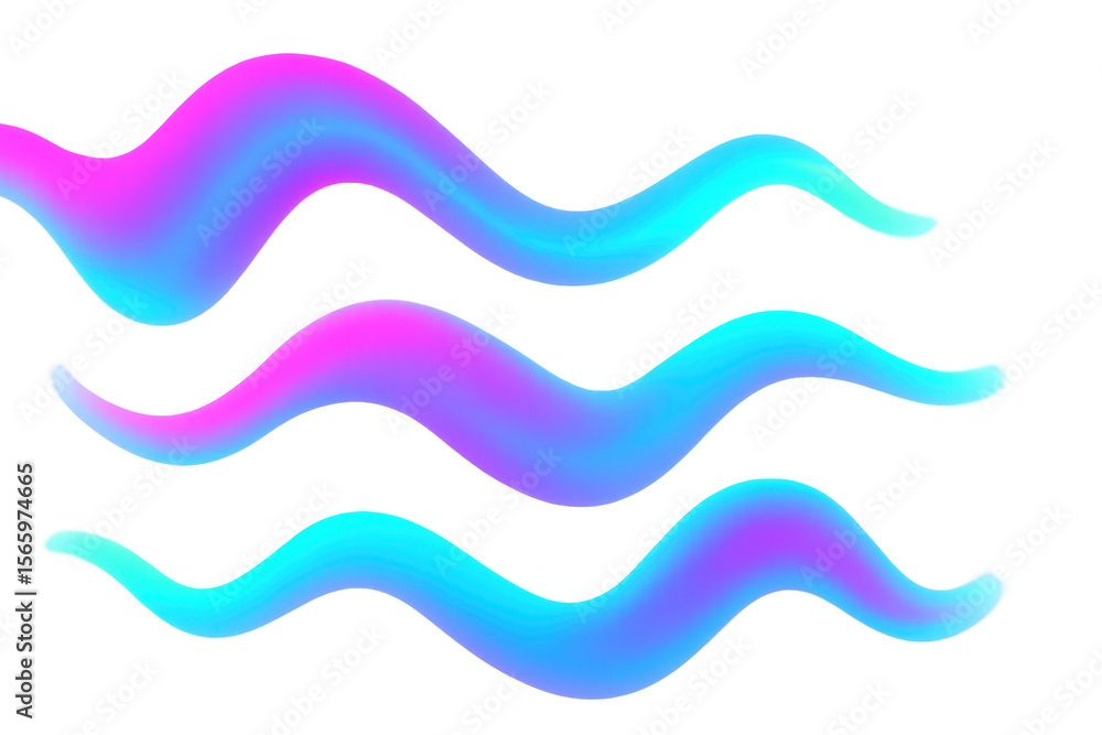 Poster colorful gradient waves flowing dynamically across transparent backdrop, representing contemporary d