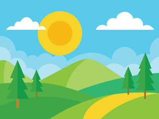 Obraz premium summer landscape with mountains