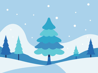 winter landscape with trees and snow