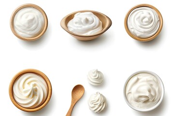 Vibrant Color Visual of Set of Greek Yogurt
