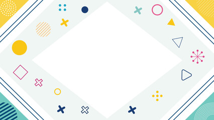 Colorful geometric frame with abstract shapes for design template