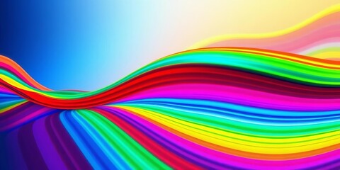 Vibrant rainbow waves flow across a digital canvas, creating a colorful and dynamic abstract art background, spectrum, artwork