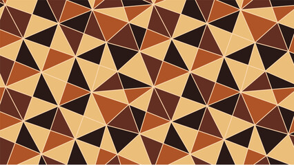 Seamless geometric pattern of triangles in earthy brown and beige colors
