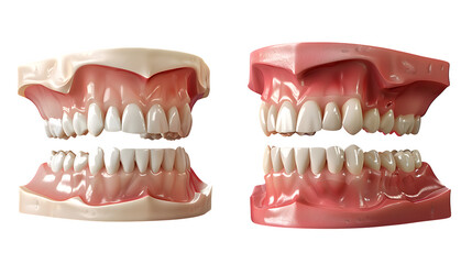 Obraz premium Dental Model Comparison, isolated on transparent background