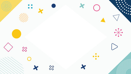 Abstract geometric background design with colorful shapes and white space