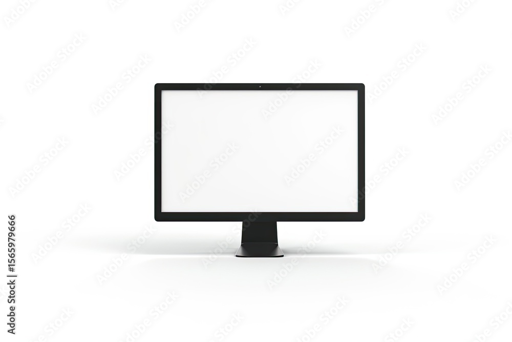 Poster clear pixel picture of desktop computer screen mockup template isolated