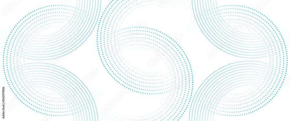 Sticker vector circle line blue round pattern background.