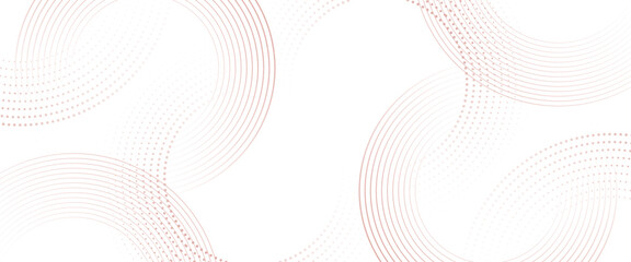 Fototapeta premium Vector geometric circle line round pattern background. 