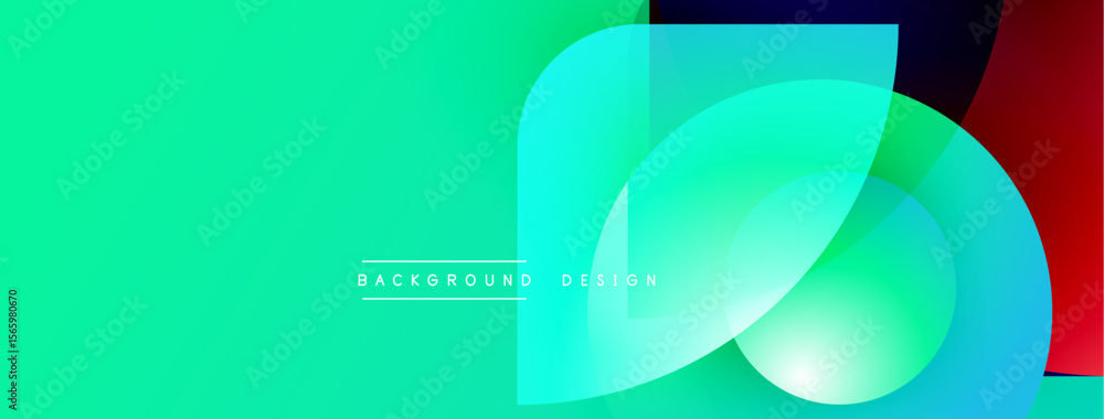 Poster abstract vibrant background. overlapping shapes create dynamic visual effect. gradient colors blend 