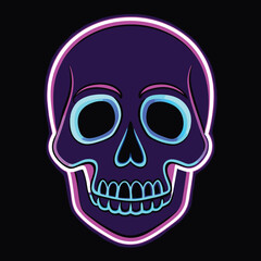 Glow in the dark neon skull design	