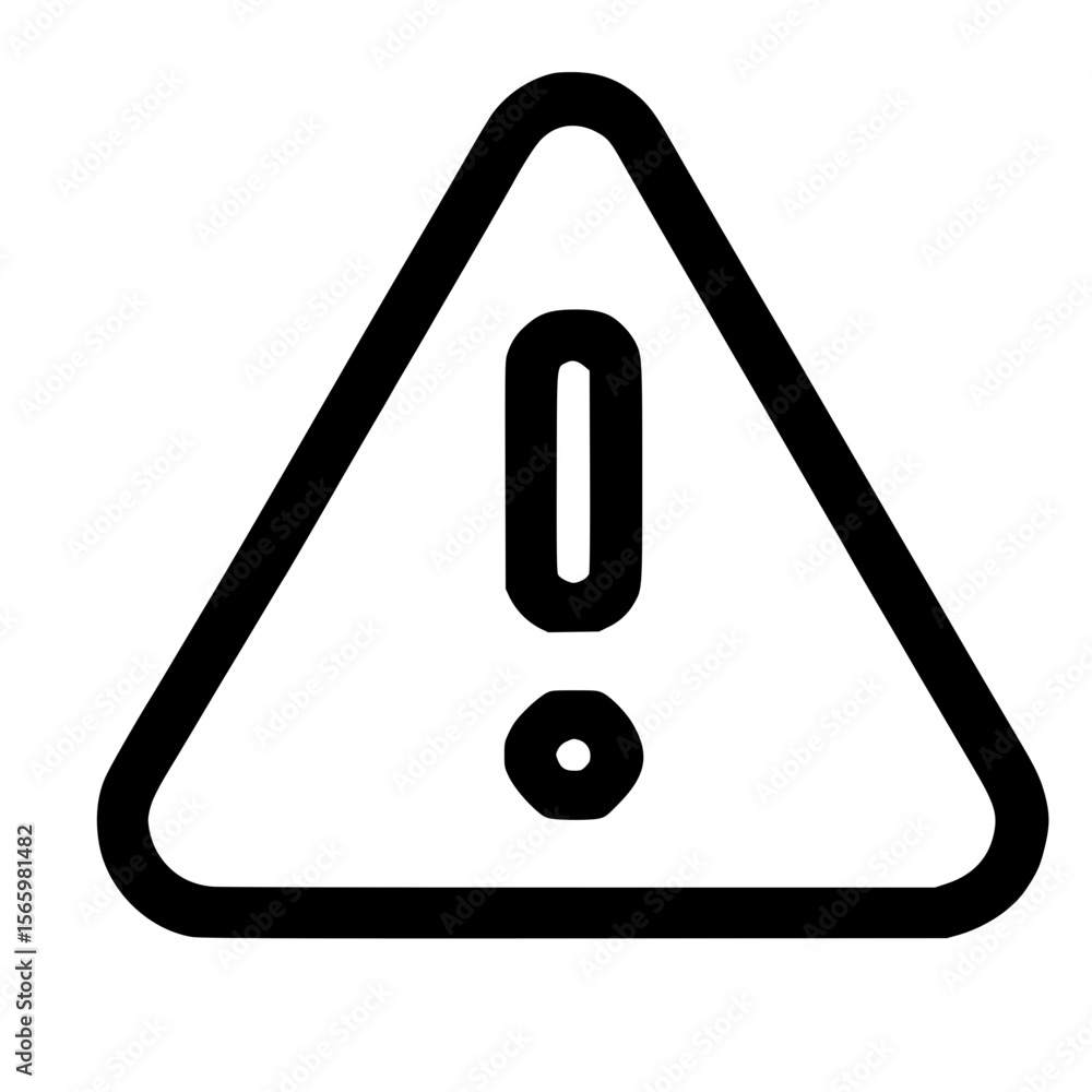 Poster Outline Simple Triangle Exclamation Mark Sign Security Warning Icon Symbol