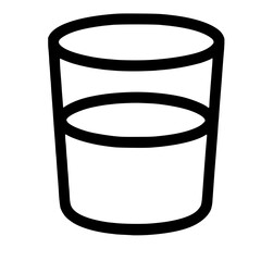 Simple Line Art Drink Glass Water Container Icon Symbol Design