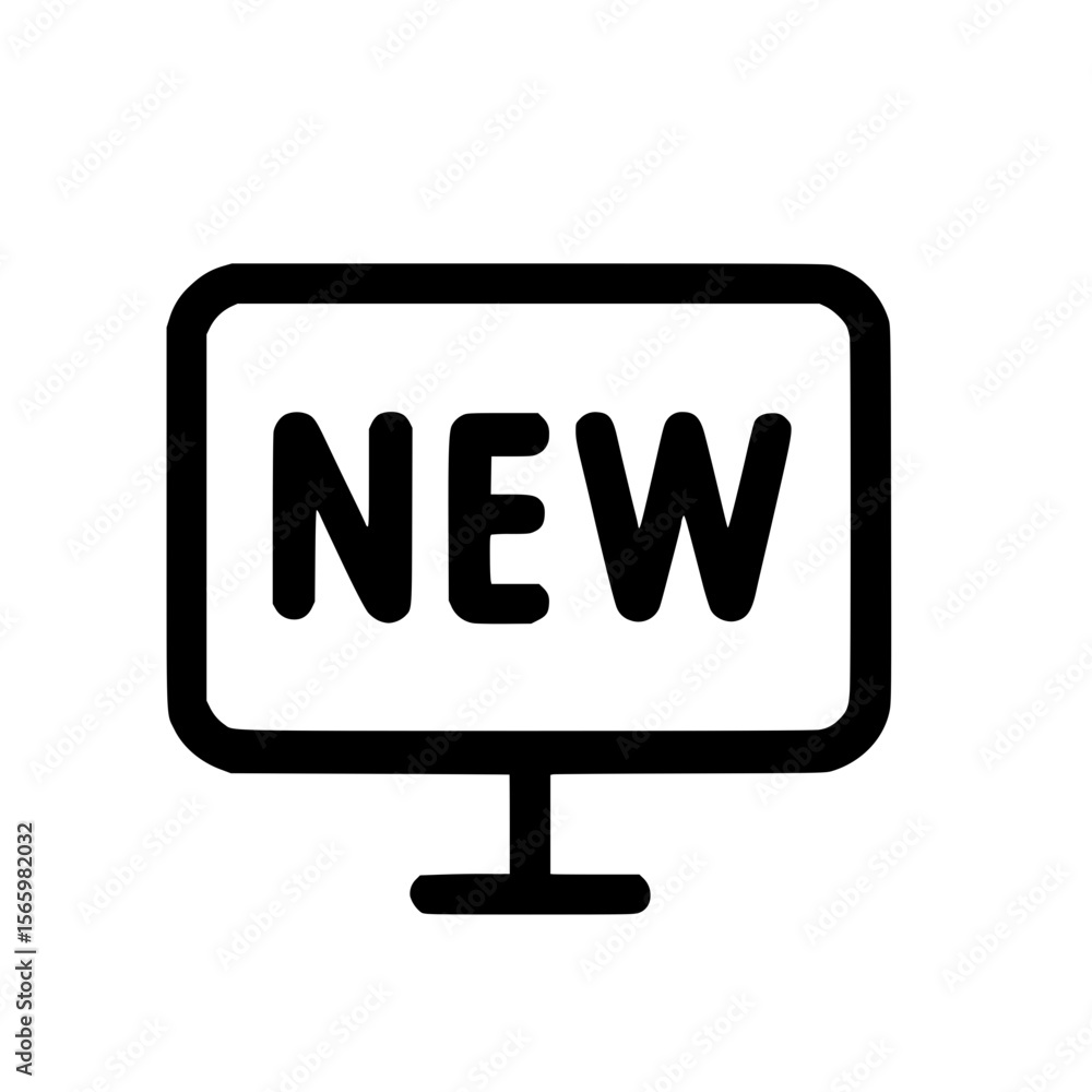 Poster outline simple television screen display new icon element design