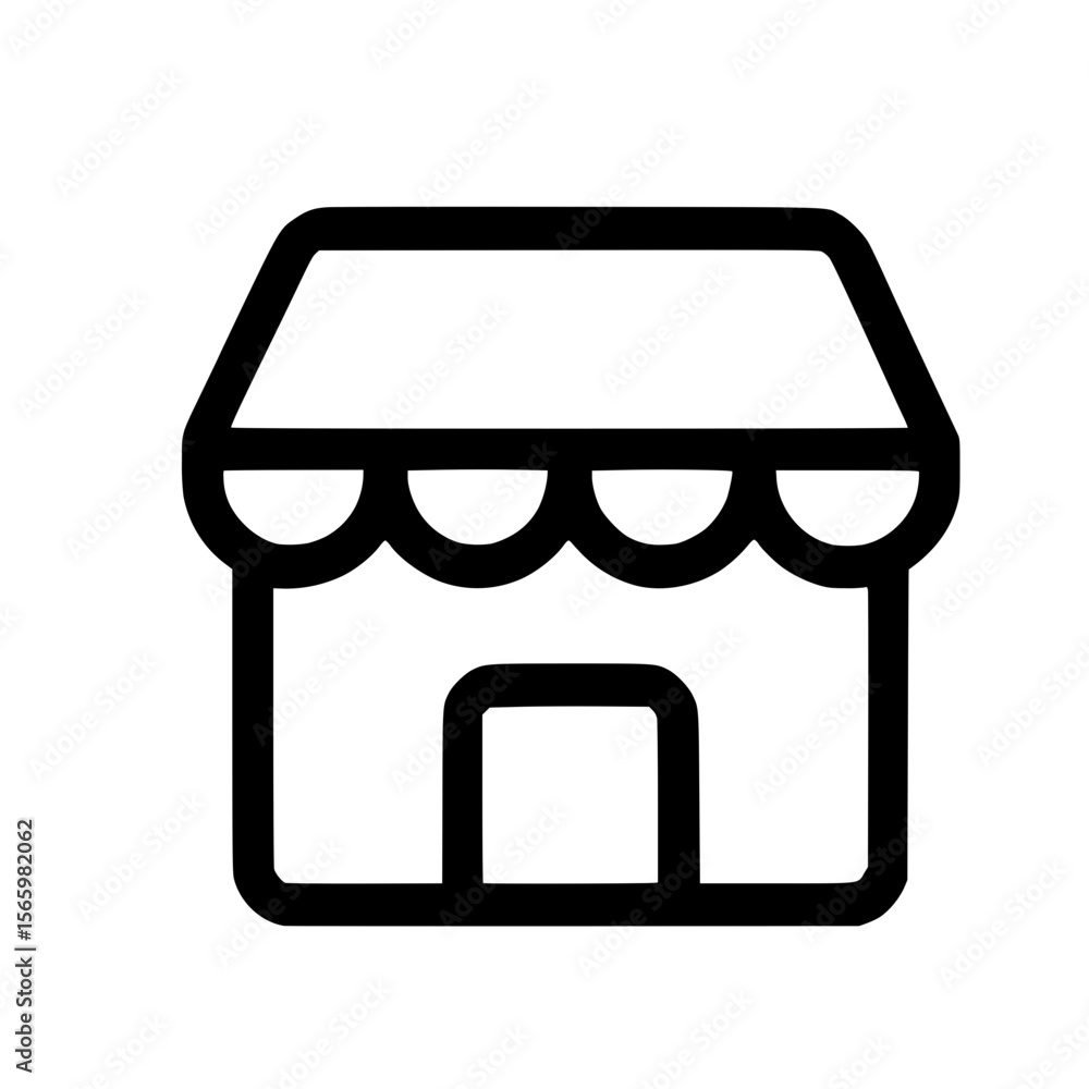 Poster line simple storefront building sign shape icon design element