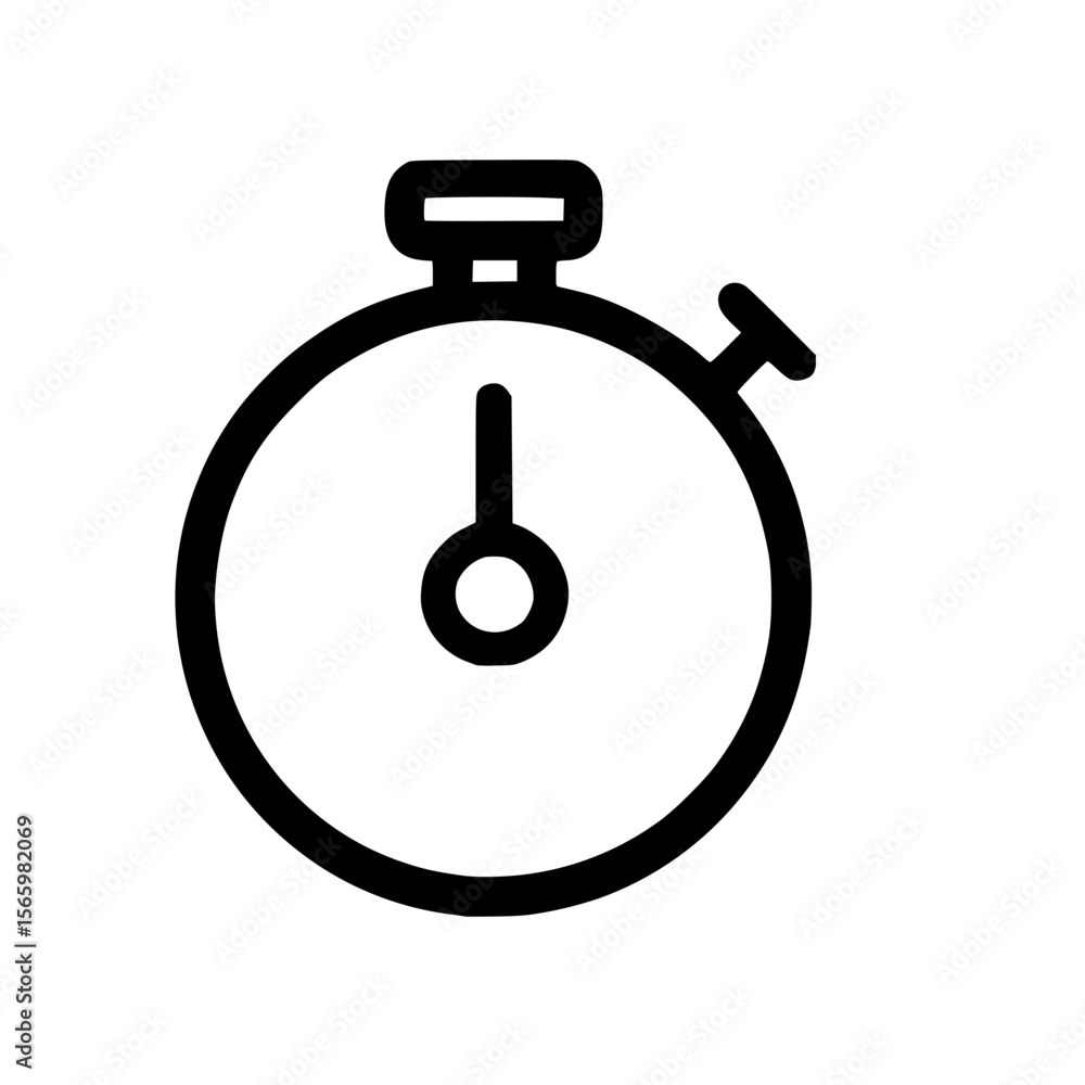 Poster simple outline time measurement stopwatch countdown symbol icon design