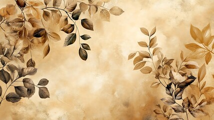 Photo of brown leaves and branches create a textured, artistic background