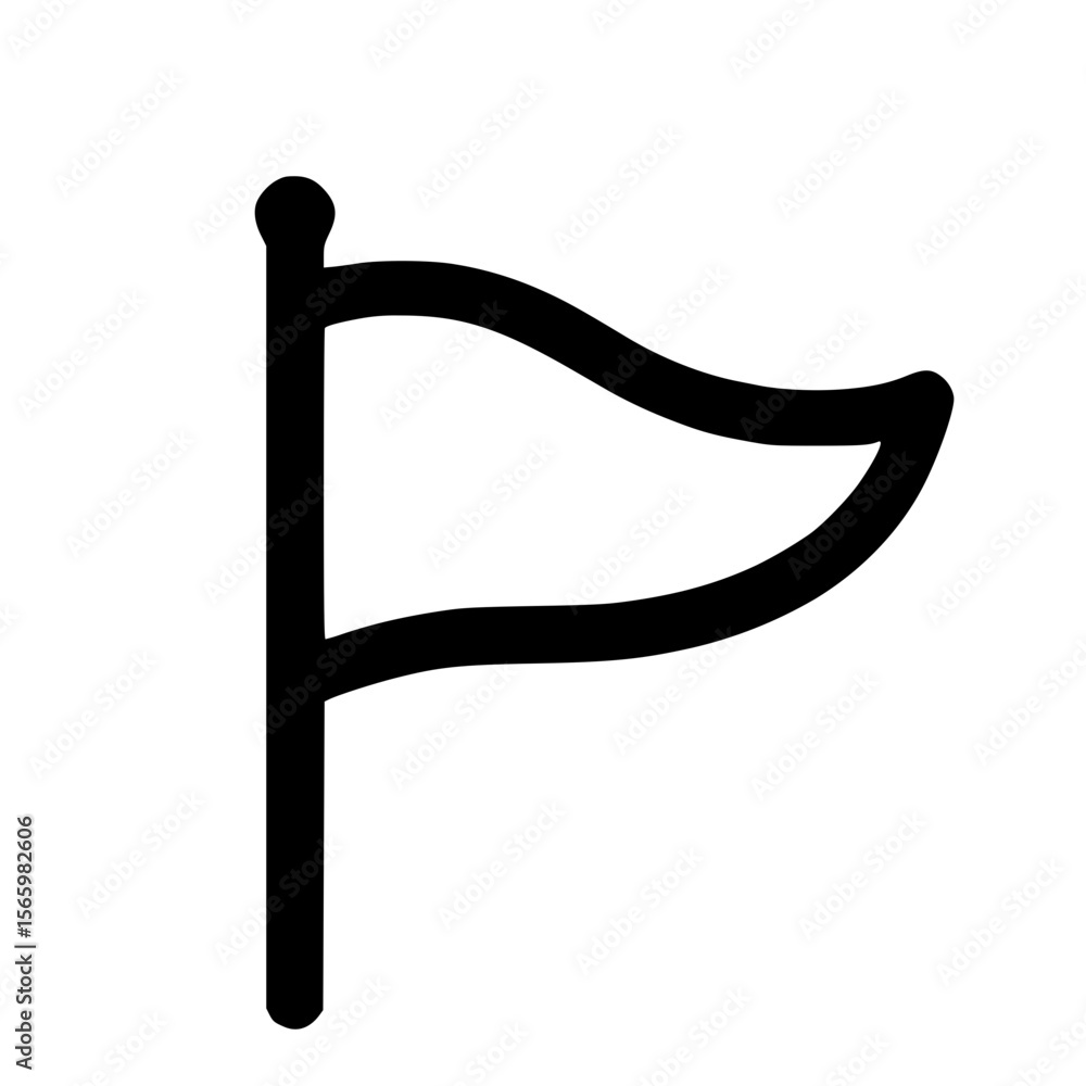 Poster simple outline triangular flag decoration graphic element icon design