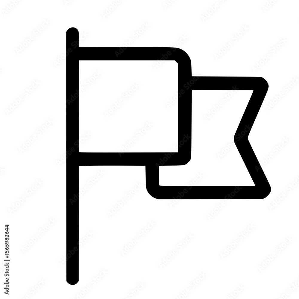 Poster minimalist outline square flag mark location place sign icon shape