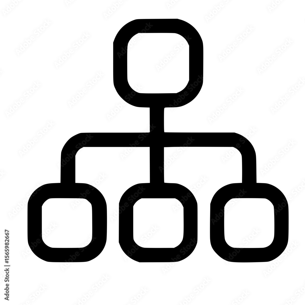 Poster simple outline hierarchy diagram structure connection relationship organization icon