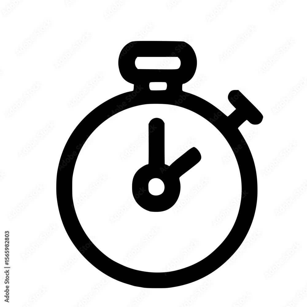 Poster simple line art stopwatch timer time clock management icon element