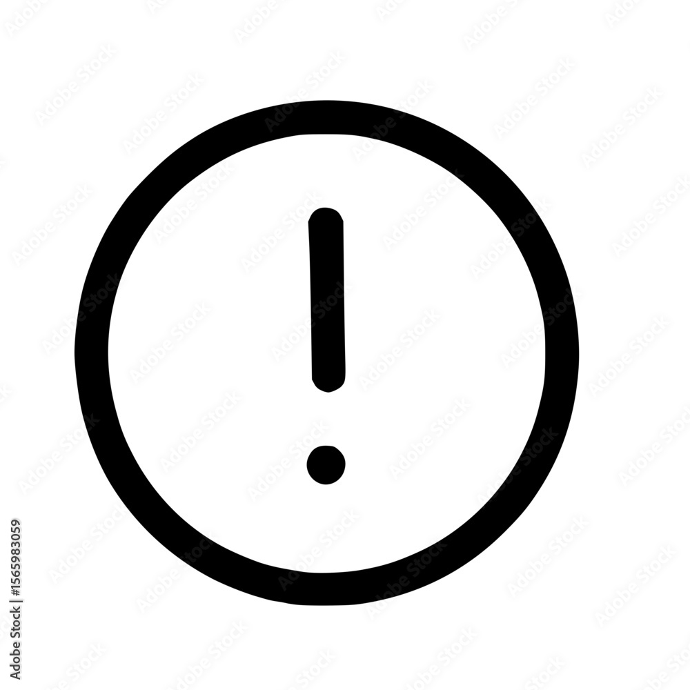 Poster minimalist line style exclamation mark circle sign alert notification icon