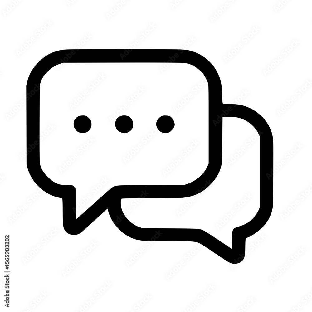 Poster simple outline chat bubble communication dialog speech icon symbol