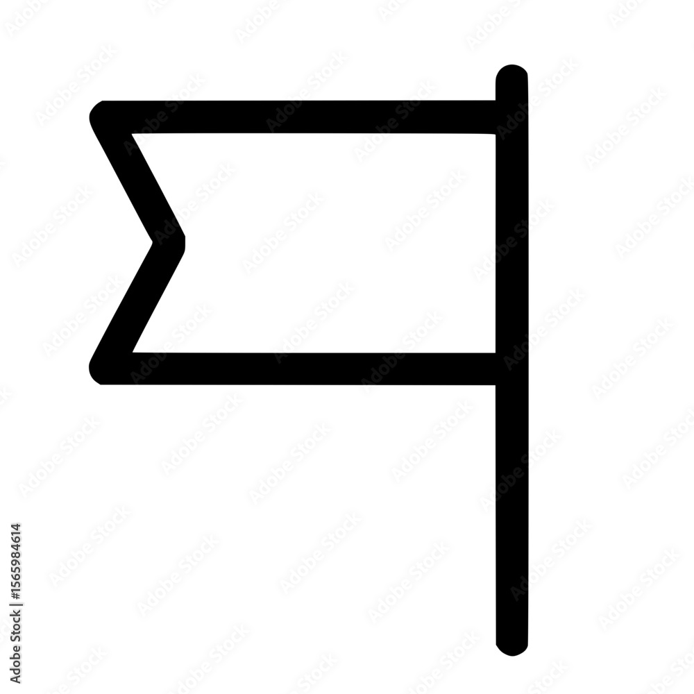 Poster simple outline minimalist flag icon symbol place marker sign design