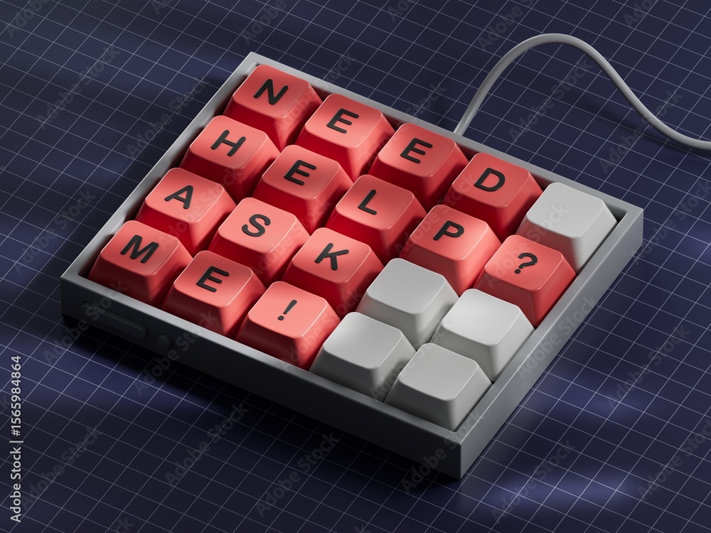 Poster need help? ask me! symbol. concept words need help ask me on computer keyboard keys.business and nee