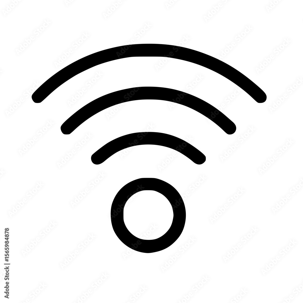 Poster simple outline wifi signal indicator technology communication icon symbol