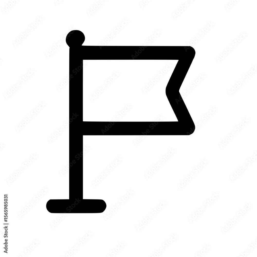 Poster minimalist line flag location symbol icon for map and destination