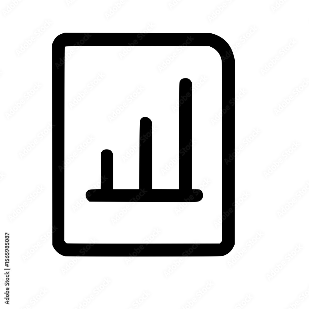 Poster outline simple graph report document icon isolated on white background