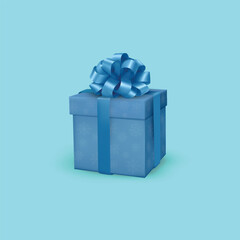 Blue Square Gift boxes with ribbon vector 