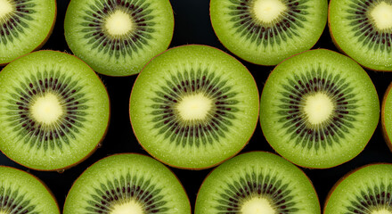 Fresh Ripe Kiwis with Water Drops – Vibrant Close-Up of Tangy Fruit