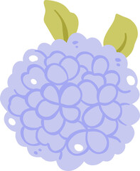 Purple Hydrangea Clipart, Hand Drawn Flower PNG, Pastel Floral Illustration, Cottagecore Botanical Element for Sublimation and Crafts

