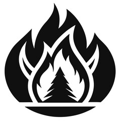Heat wildfire vector icon design on white background