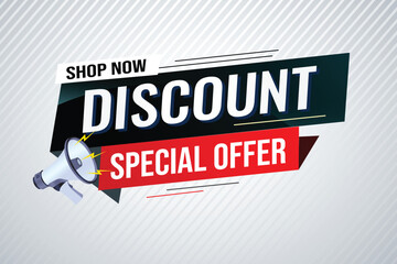 discount special offer word concept vector illustration with lines modern futuristic 3d style for landing page template web mobile app poster banner flyer background gift card coupon label wallpaper 