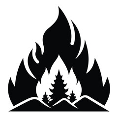 Heat wildfire vector icon design on white background