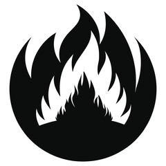 Heat wildfire vector icon design on white background