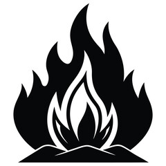 Heat wildfire vector icon design on white background