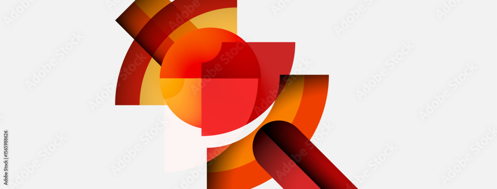 Aufkleber abstract composition featuring overlapping orange, red shapes. minimalist design with gradient effec